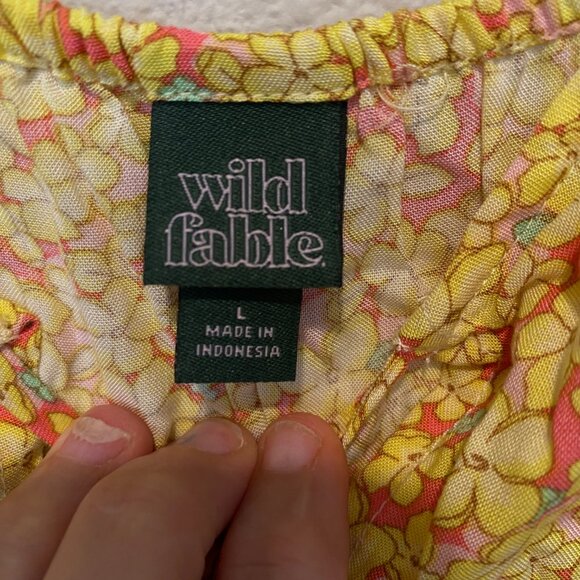 Wild Fable Yellow Ditzy Floral‎ Babydoll Mini Sundress with Pockets - Picture 5 of 5